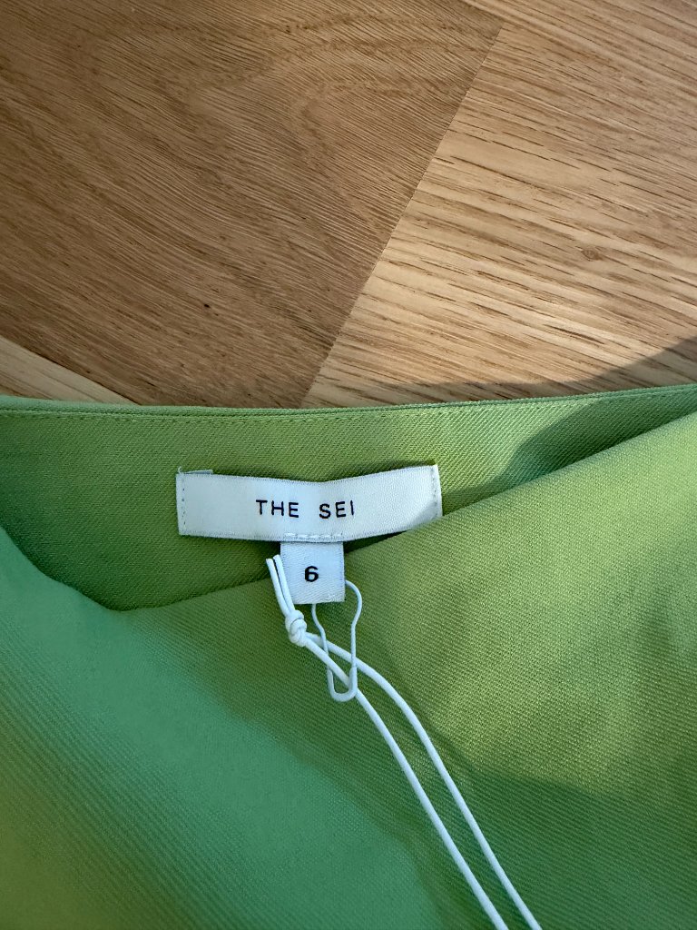 The Sei Nwt Kiwi Green Side Ruched Mini Skirt Size 6 — image 2 of 6